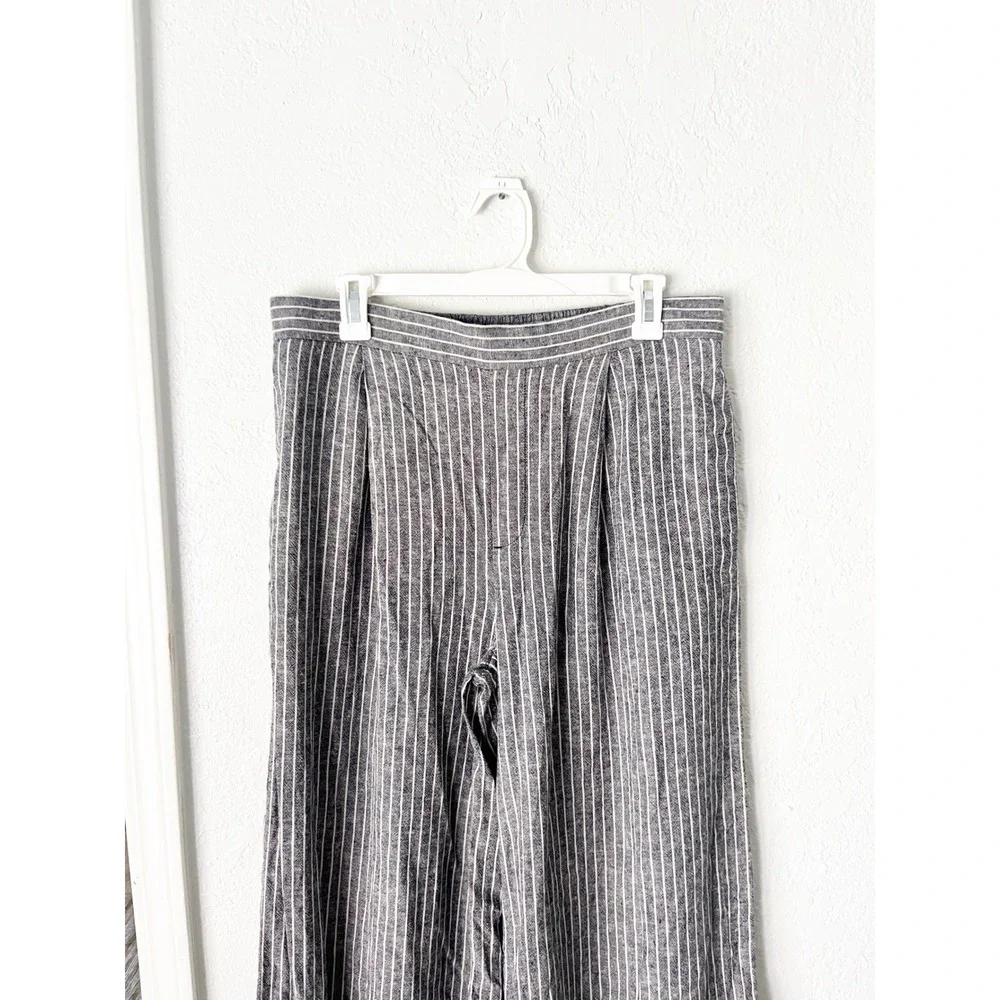 Banana Republic Linen Blend Striped Wide Leg Pants Size‎ Medium Coastal Capsule
